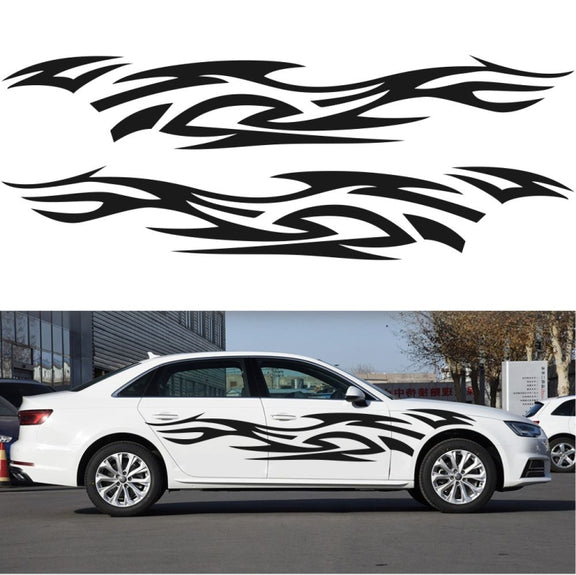 2 PCS/Set D-521 Fire Totem Pattern Car Modified Decorative Sticker(Yellow)
