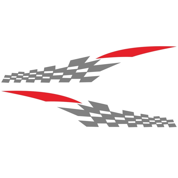 2 PCS/Set D-538 Checkered Totem Pattern Car Modified Decorative Sticker(Grey+Red) - Decorative Sticker by PMC TechLife | Online Shopping South Africa | PMC TechLife | Buy Now Pay Later Mobicred