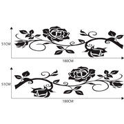2 PCS/Set D-545 Rose Pattern Car Modified Decorative Sticker(Black)