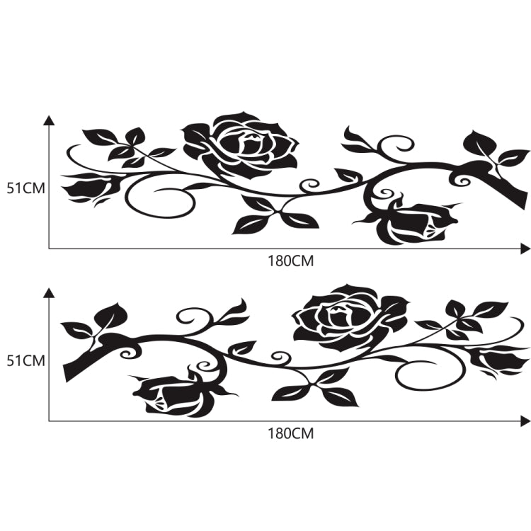 2 PCS/Set D-545 Rose Pattern Car Modified Decorative Sticker(Black)