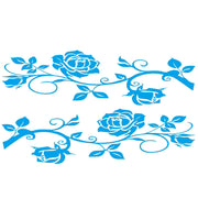 2 PCS/Set D-545 Rose Pattern Car Modified Decorative Sticker(Blue)