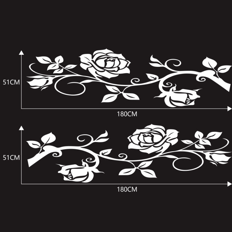 2 PCS/Set D-545 Rose Pattern Car Modified Decorative Sticker(White)
