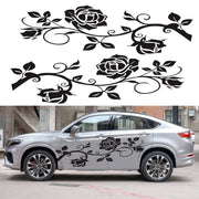 2 PCS/Set D-545 Rose Pattern Car Modified Decorative Sticker(Blue)