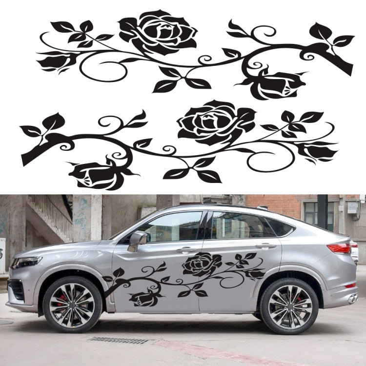 2 PCS/Set D-545 Rose Pattern Car Modified Decorative Sticker(Blue)