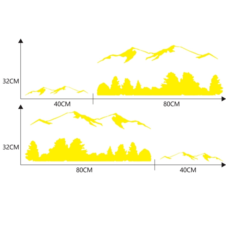 2 PCS/Set D-684 Mountain Totem Pattern Car Modified Decorative Sticker(Yellow) - Decorative Sticker by PMC Jewellery | Online Shopping South Africa | PMC Jewellery | Buy Now Pay Later Mobicred