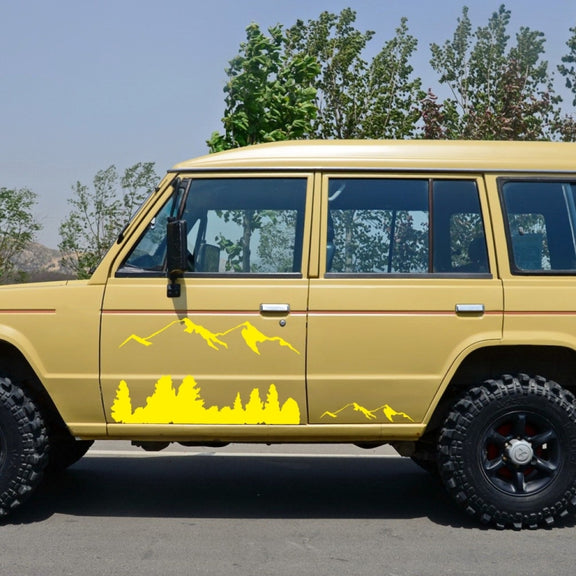 2 PCS/Set D-684 Mountain Totem Pattern Car Modified Decorative Sticker(Yellow)