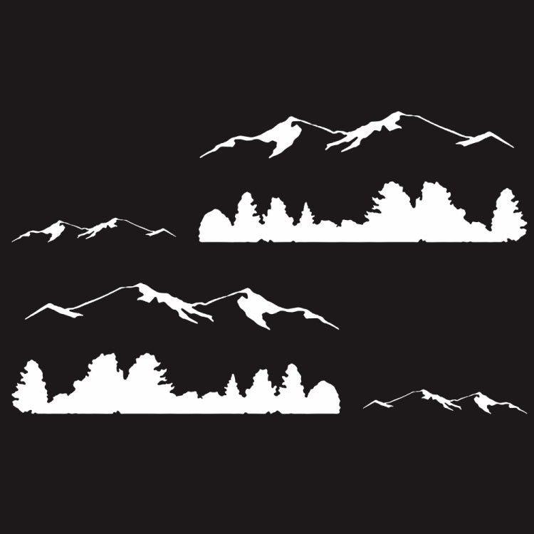 2 PCS/Set D-684 Mountain Totem Pattern Car Modified Decorative Sticker(White) - Decorative Sticker by PMC Jewellery | Online Shopping South Africa | PMC Jewellery | Buy Now Pay Later Mobicred