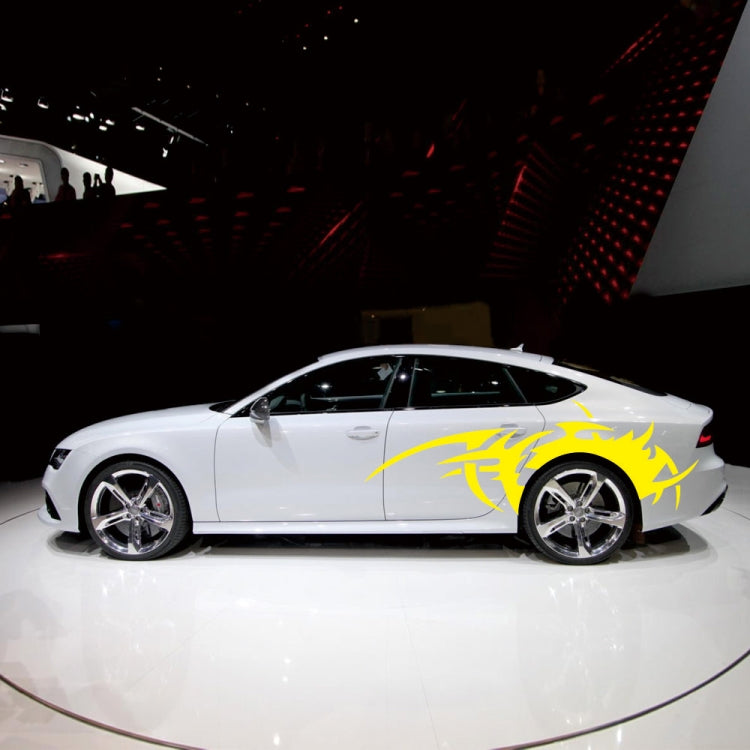 2 PCS/Set D-719 Flame Hot Wheel Pattern Car Modified Decorative Sticker(Yellow) - Decorative Sticker by PMC TechLife | Online Shopping South Africa | PMC TechLife | Buy Now Pay Later Mobicred