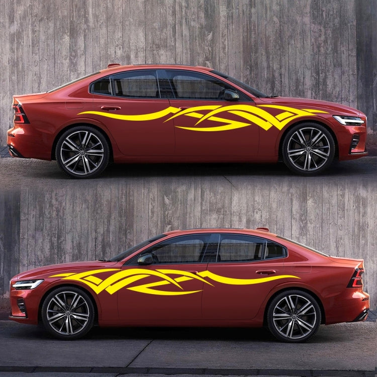 2 PCS/Set D-731 Totem Pattern Car Modified Decorative Sticker(Yellow)