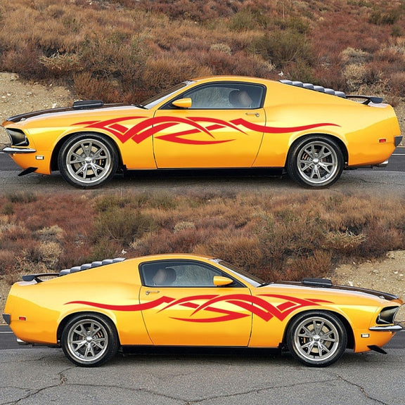 2 PCS/Set D-731 Totem Pattern Car Modified Decorative Sticker(Red)