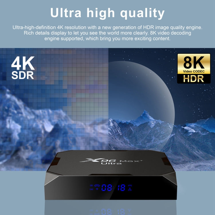 X96 Max+ Ultra 4GB+32GB Amlogic S905X4 8K Smart TV BOX Android 11.0 Media Player, Plug Type:AU Plug