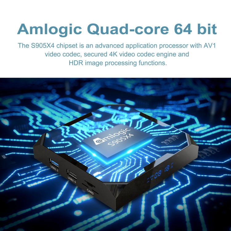 X96 Max+ Ultra 4GB+64GB Amlogic S905X4 8K Smart TV BOX Android 11.0 Media Player, Plug Type:UK Plug