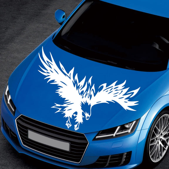 D-733 Eagle Pattern Car Modified Hood Decorative Sticker(White)