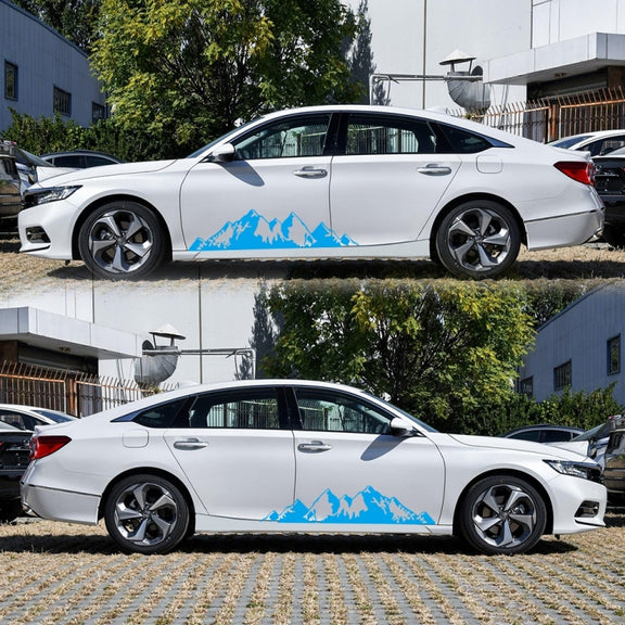 2 PCS/Set D-750 Mountain Pattern Car Modified Decorative Sticker(Blue)