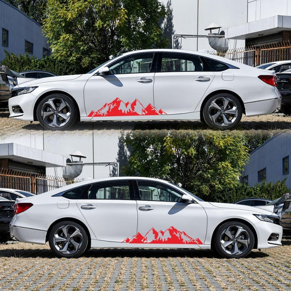 2 PCS/Set D-750 Mountain Pattern Car Modified Decorative Sticker(Red)
