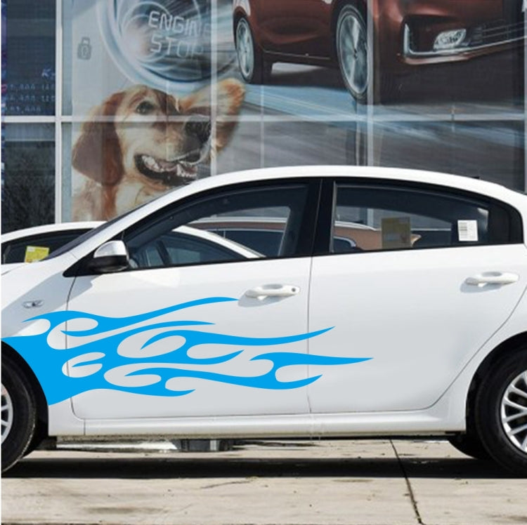 2 PCS/Set D-751 Flame Pattern Car Modified Decorative Sticker(Blue)