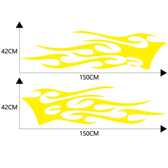 2 PCS/Set D-751 Flame Pattern Car Modified Decorative Sticker(Yellow)