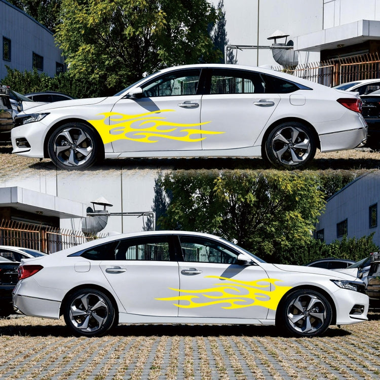 2 PCS/Set D-751 Flame Pattern Car Modified Decorative Sticker(Yellow) - Decorative Sticker by PMC TechLife | Online Shopping South Africa | PMC TechLife | Buy Now Pay Later Mobicred
