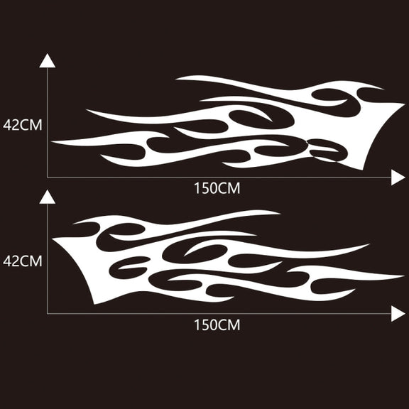 2 PCS/Set D-751 Flame Pattern Car Modified Decorative Sticker(White)