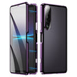 For Sony Xperia 1 IV HD Magnetic Metal Tempered Glass Phone Case(Purple) - Sony Cases by PMC TechLife | Online Shopping South Africa | PMC TechLife | Buy Now Pay Later Mobicred