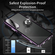 For Sony Xperia 1 IV HD Magnetic Metal Tempered Glass Phone Case(Purple)