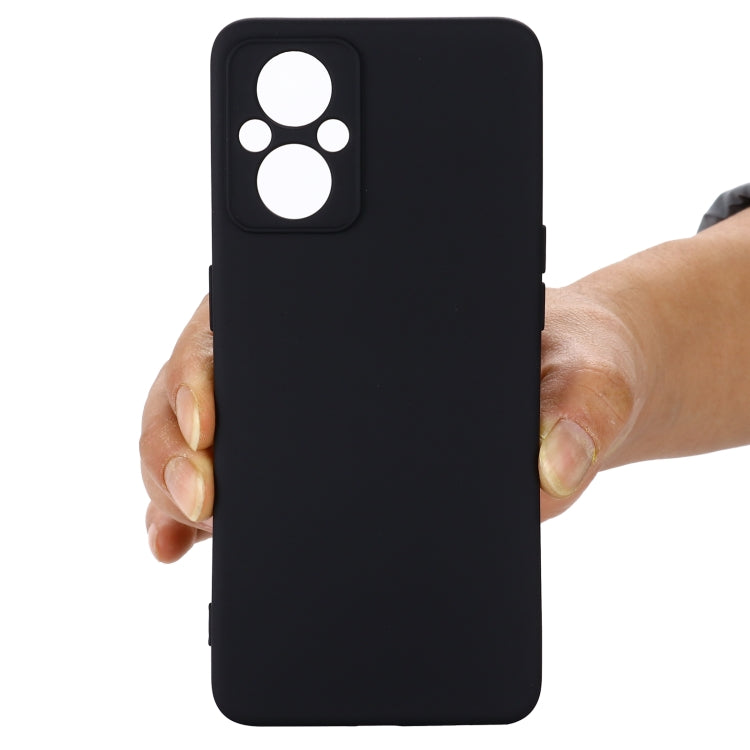 For OPPO A96 5G/Reno7 Z 5G Global/ Reno7 Lite 5G/F21 Pro 5G Global/Reno8 Lite 5G Global Pure Color Liquid Silicone Shockproof Full Coverage Phone Case(Black) - OPPO Cases by PMC TechLife | Online Shopping South Africa | PMC TechLife | Buy Now Pay Later Mobicred