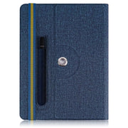 For 10 inch Cloth Texture 360 Rotation Horizontal Flip Universal Tablet PC Leather Case with Pen Slot(Blue)