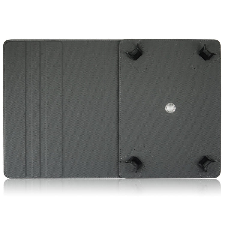 For 10 inch Cloth Texture 360 Rotation Horizontal Flip Universal Tablet PC Leather Case with Pen Slot(Blue)