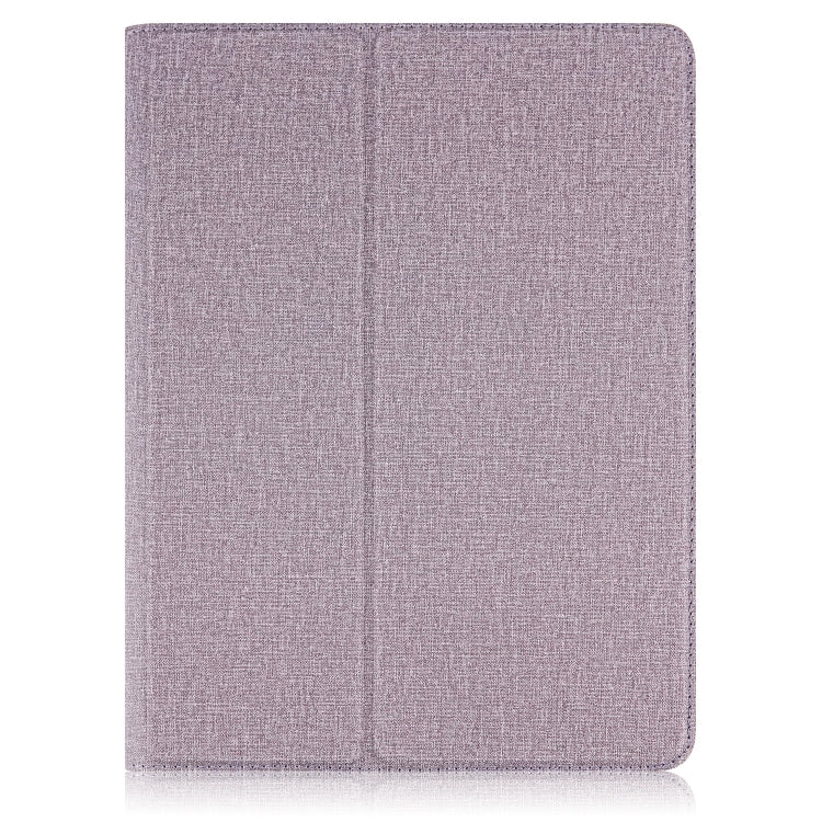 For 10 inch Cloth Texture 360 Rotation Horizontal Flip Universal Tablet PC Leather Case with Pen Slot(Purple)