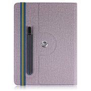 For 10 inch Cloth Texture 360 Rotation Horizontal Flip Universal Tablet PC Leather Case with Pen Slot(Purple)