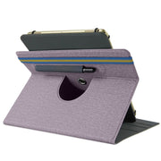 For 10 inch Cloth Texture 360 Rotation Horizontal Flip Universal Tablet PC Leather Case with Pen Slot(Purple)