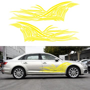 2 PCS/Set D-752 Lines Pattern Car Modified Decorative Sticker(Yellow)