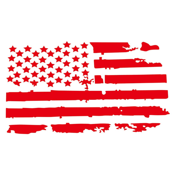 D-778 American Flag Pattern Car Modified Decorative Sticker(Red)