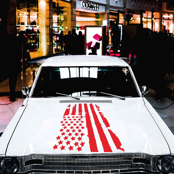 D-778 American Flag Pattern Car Modified Decorative Sticker(Red)