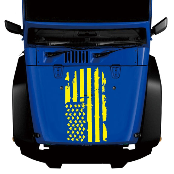 D-778 American Flag Pattern Car Modified Decorative Sticker(Yellow)