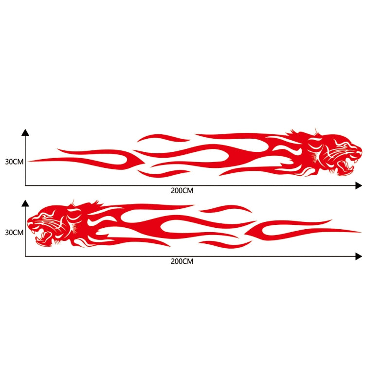 2 PCS/Set D-815 Flame Lion Pattern Car Modified Decorative Sticker(Red)