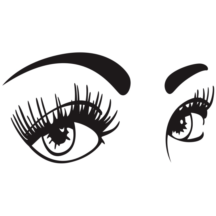 D-821 Beauty Eyes Pattern Car Modified Decorative Sticker(Black)