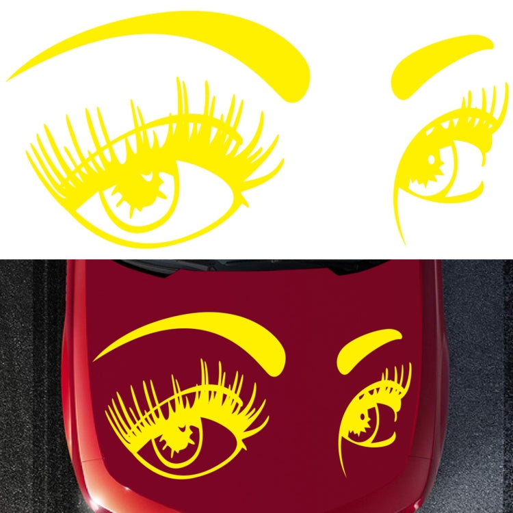 D-821 Beauty Eyes Pattern Car Modified Decorative Sticker(Yellow) - free shipping - PMC TechLife - Order now!
