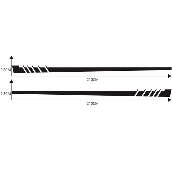 2 PCS/Set D-854 Stripe Pattern Car Modified Decorative Sticker(Black)
