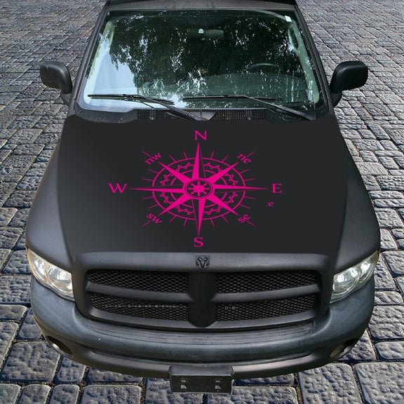 D-863 Compass Pattern Car Modified Decorative Sticker(Purple)