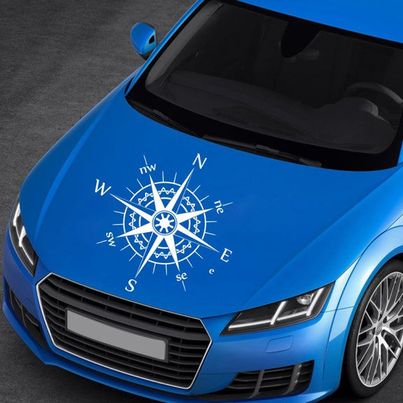 D-863 Compass Pattern Car Modified Decorative Sticker(White)