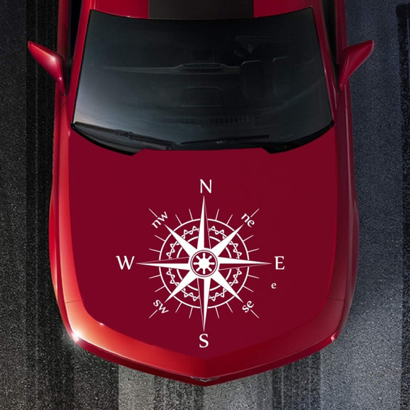 D-863 Compass Pattern Car Modified Decorative Sticker(White)