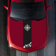D-864 Compass Pattern Car Modified Decorative Sticker(Black)