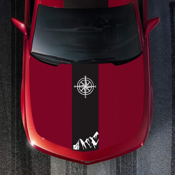 D-864 Compass Pattern Car Modified Decorative Sticker(Black)