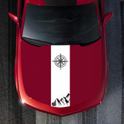 D-864 Compass Pattern Car Modified Decorative Sticker(White)
