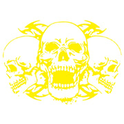 D-923 Three Skulls Pattern Car Modified Decorative Sticker(Yellow)