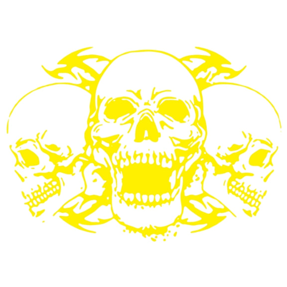 D-923 Three Skulls Pattern Car Modified Decorative Sticker(Yellow)