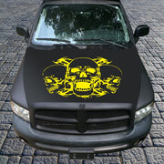 D-923 Three Skulls Pattern Car Modified Decorative Sticker(Yellow)
