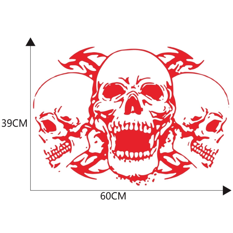 D-923 Three Skulls Pattern Car Modified Decorative Sticker(Red) - Decorative Sticker by PMC TechLife | Online Shopping South Africa | PMC TechLife | Buy Now Pay Later Mobicred