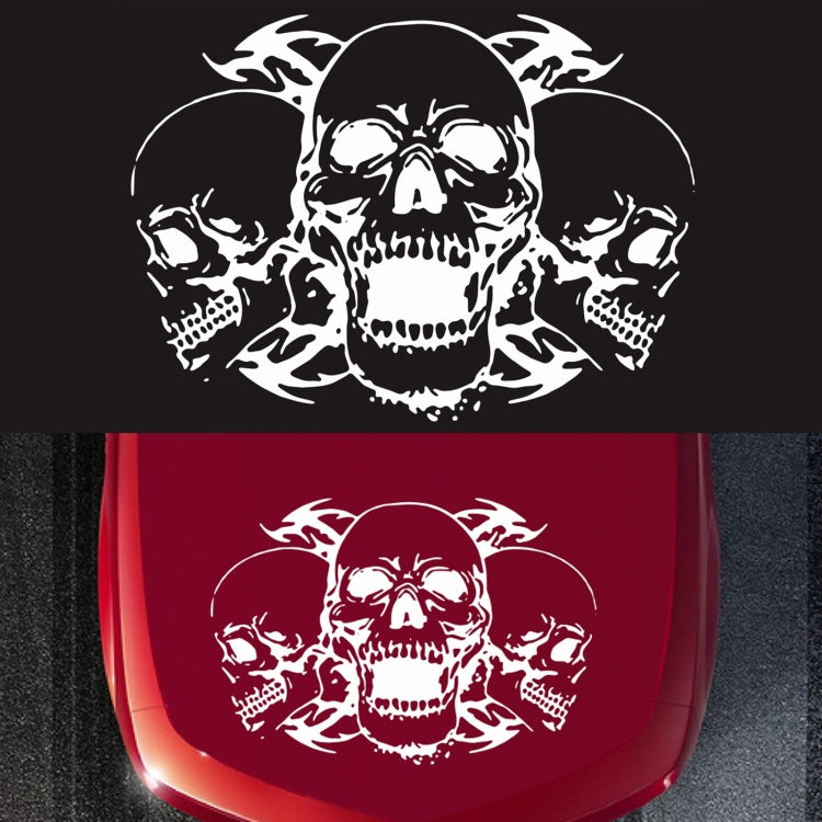 D-923 Three Skulls Pattern Car Modified Decorative Sticker(White) - Decorative Sticker by PMC TechLife | Online Shopping South Africa | PMC TechLife | Buy Now Pay Later Mobicred